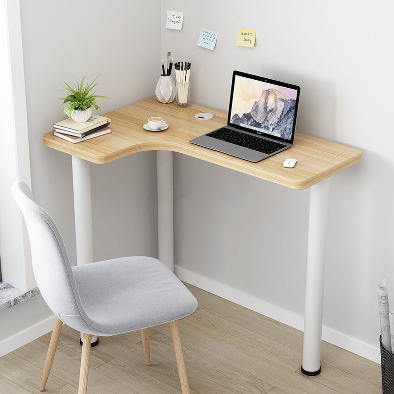 29.5" Hight Office Desk Contemporary Wooden Corner Writing Desk with White Steel Table Leg