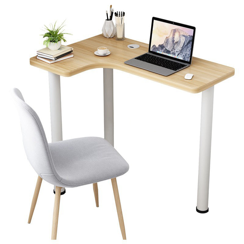 29.5" Hight Office Desk Contemporary Wooden Corner Writing Desk with White Steel Table Leg