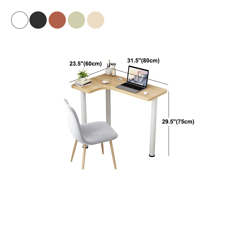 29.5" Hight Office Desk Contemporary Wooden Corner Writing Desk with White Steel Table Leg