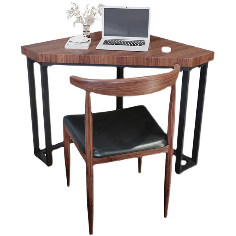 Contemporary Corner Office Desk H-Shape Solid Wood Writing Desk