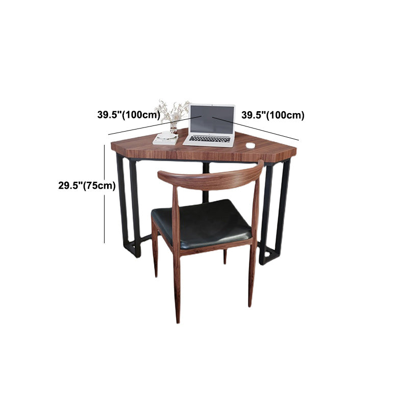 Contemporary Corner Office Desk H-Shape Solid Wood Writing Desk