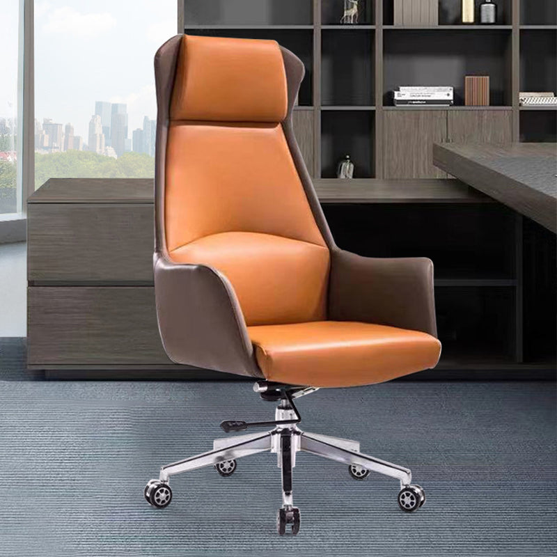 Modern Leather Executive Chair High Back Tilt Mechanism Office Chair