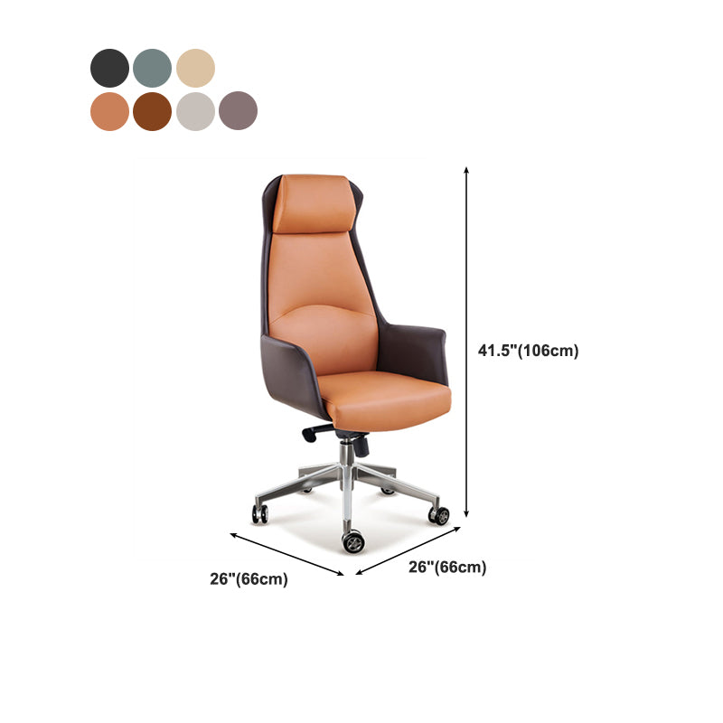 Modern Leather Executive Chair High Back Tilt Mechanism Office Chair