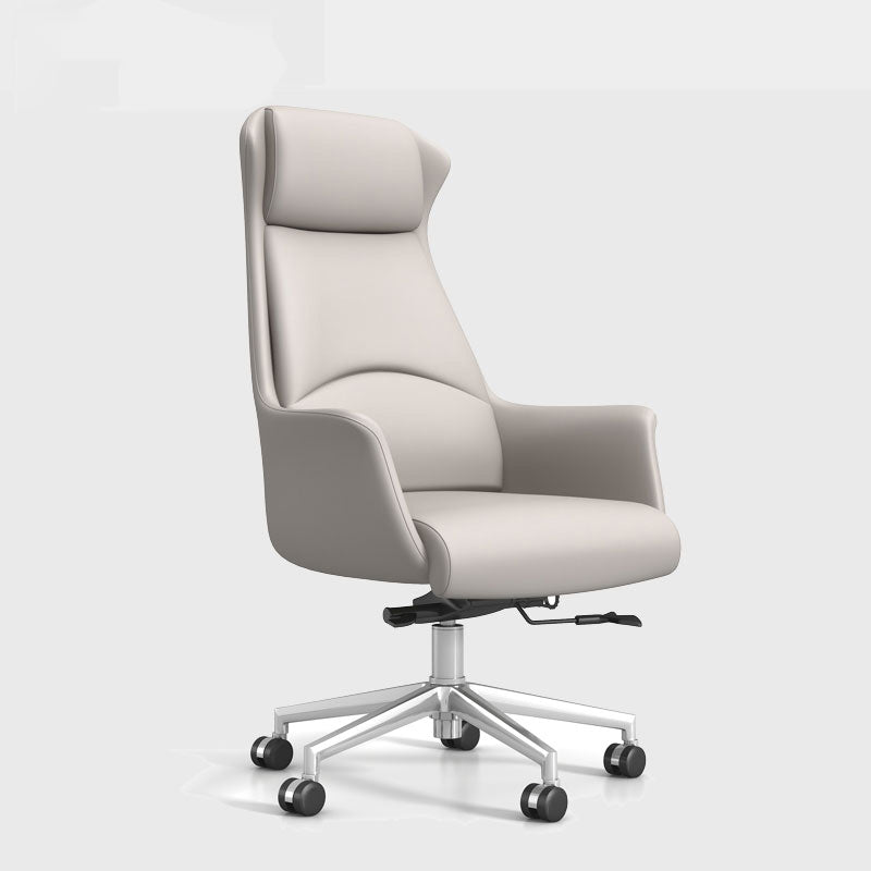 Ergonomic Faux Leather Task Chair with Padded Arms Contemporary Office Chair