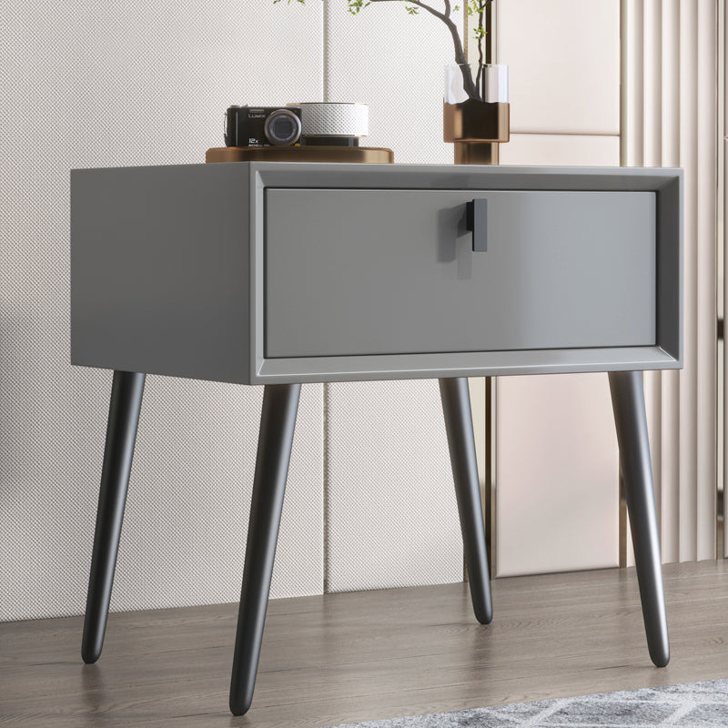 18 Inch H Nightstand 1-Drawer Storage Solid Wood Modern Night Table with Legs