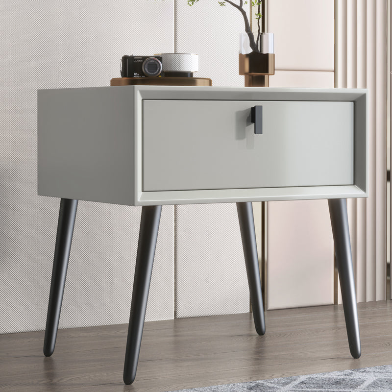 18 Inch H Nightstand 1-Drawer Storage Solid Wood Modern Night Table with Legs