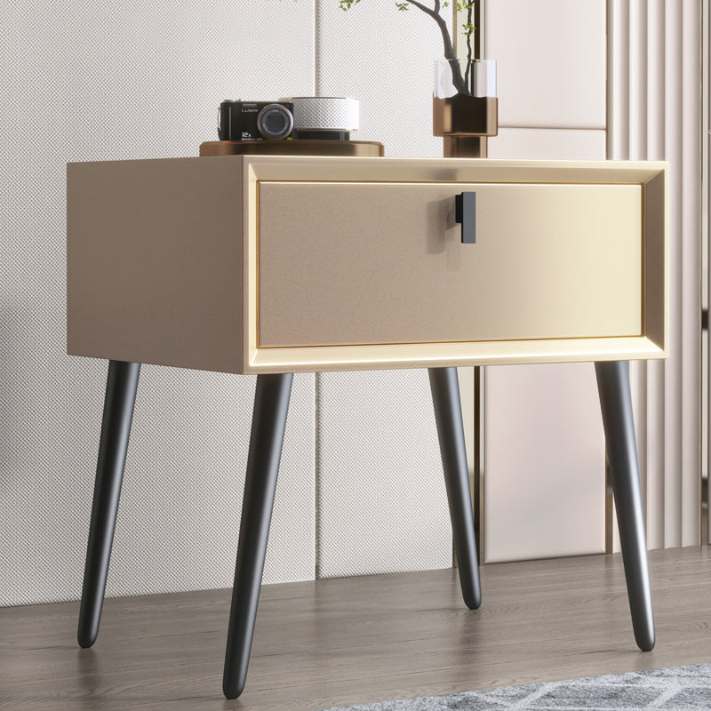 18 Inch H Nightstand 1-Drawer Storage Solid Wood Modern Night Table with Legs