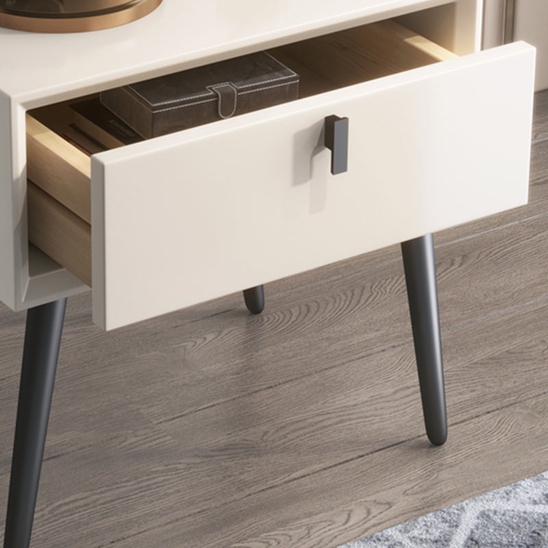 18 Inch H Nightstand 1-Drawer Storage Solid Wood Modern Night Table with Legs