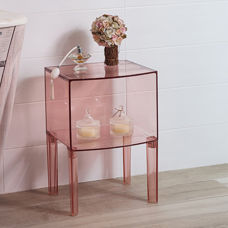 Modern Bed Cabinet Acrylic Open Storage Legs Included Bed Nightstand