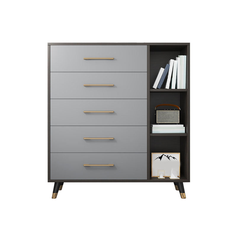 16" D Modern Storage Chest Grey Storage Chest Dresser with 3 / 4 / 5 Drawers