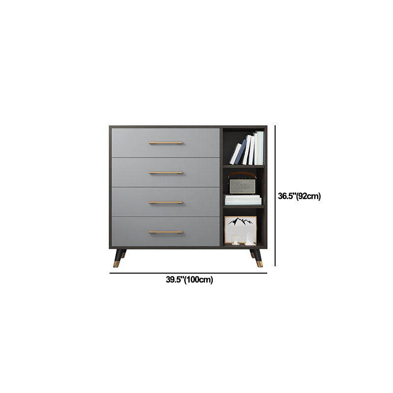 16" D Modern Storage Chest Grey Storage Chest Dresser with 3 / 4 / 5 Drawers