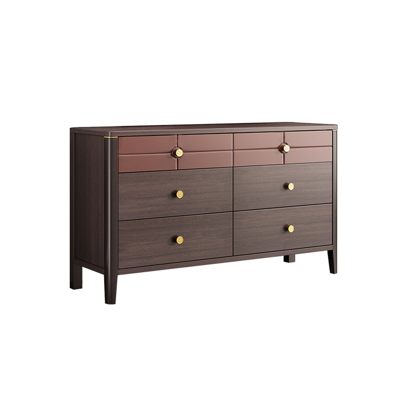 15.5" D Retro Style Brown Storage Chest Living Room Dresser with Drawers