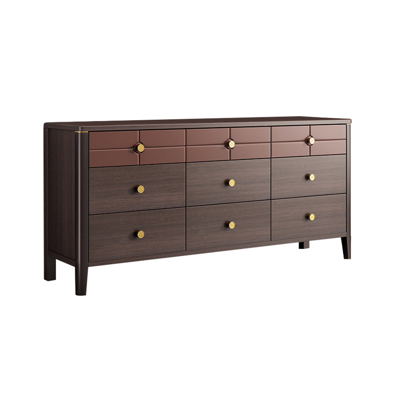 15.5" D Retro Style Brown Storage Chest Living Room Dresser with Drawers