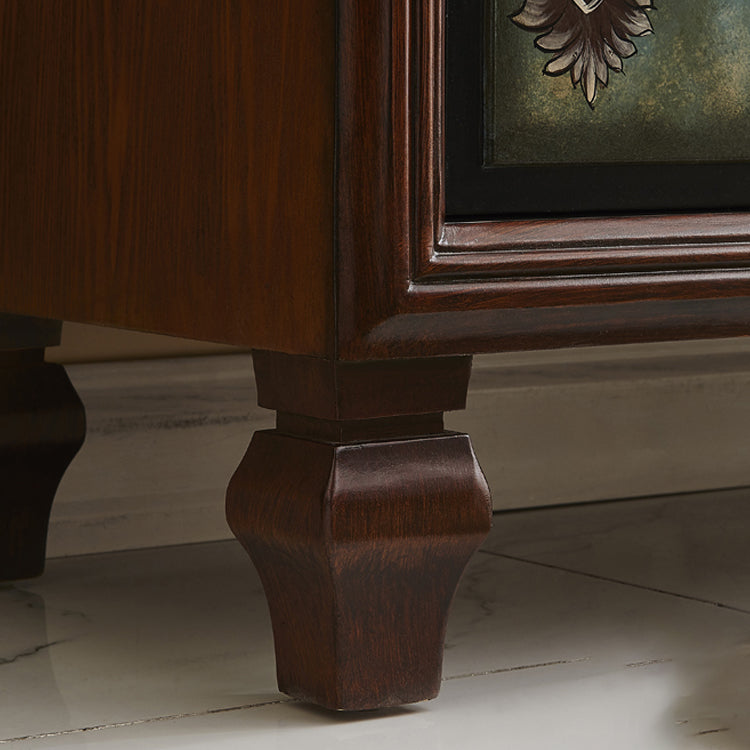 Traditional Storage Chest Dresser Bedroom Wooden Storage Chest in White and Brown