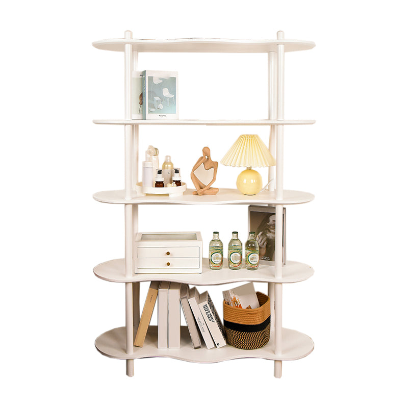 White Modern Bookcase Engineered Wood Multi Tiers Etagere Open Bookshelf for Home Office