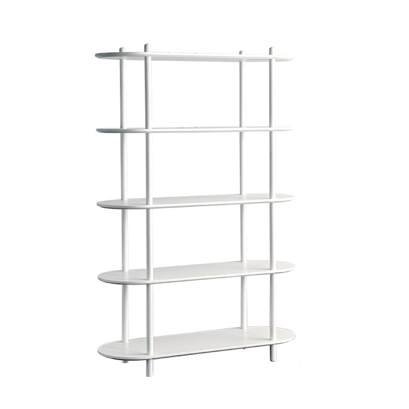 White Modern Bookcase Engineered Wood Multi Tiers Etagere Open Bookshelf for Home Office