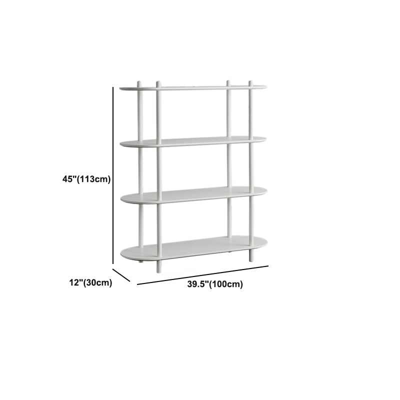 White Modern Bookcase Engineered Wood Multi Tiers Etagere Open Bookshelf for Home Office