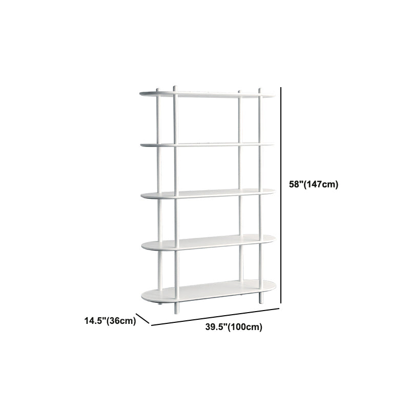 White Modern Bookcase Engineered Wood Multi Tiers Etagere Open Bookshelf for Home Office