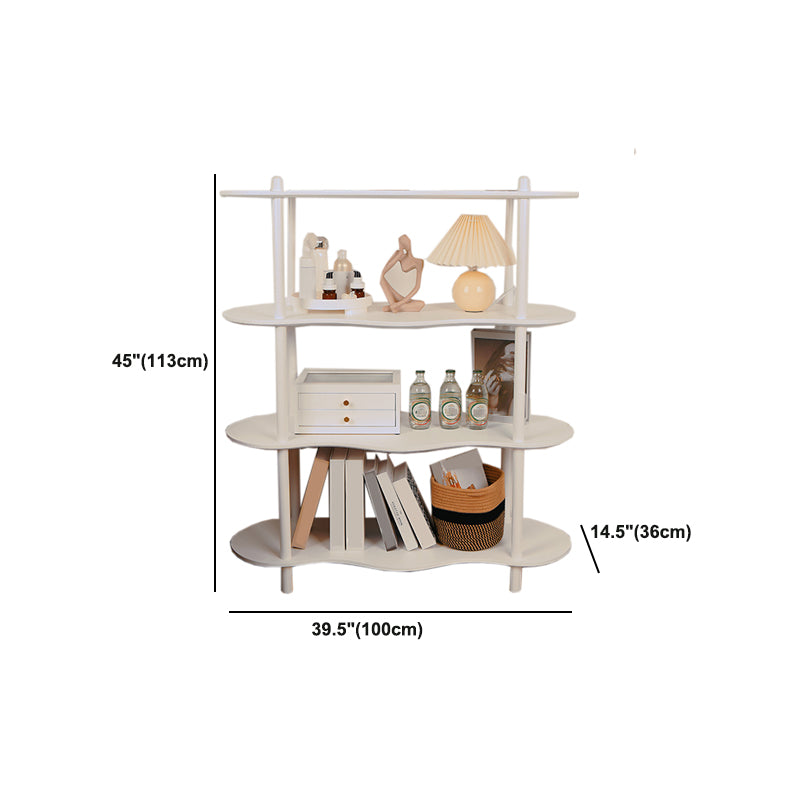 White Modern Bookcase Engineered Wood Multi Tiers Etagere Open Bookshelf for Home Office