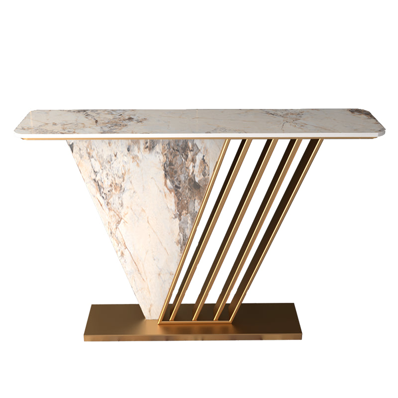 Glam Slate Rectangle Console Table Stain Resistant Scratch Resistant Console