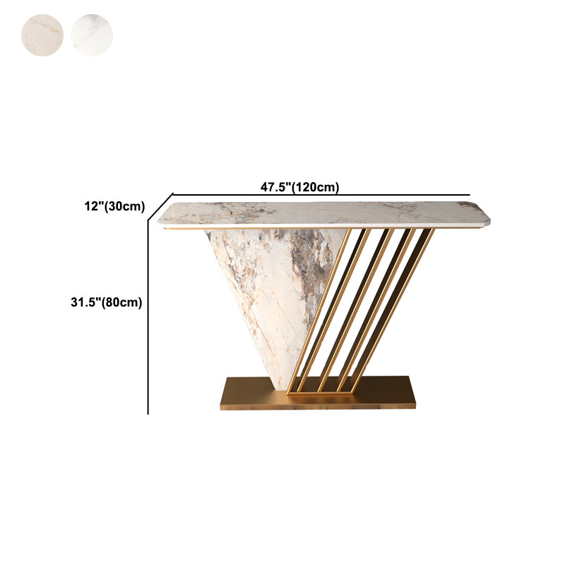 Glam Slate Rectangle Console Table Stain Resistant Scratch Resistant Console