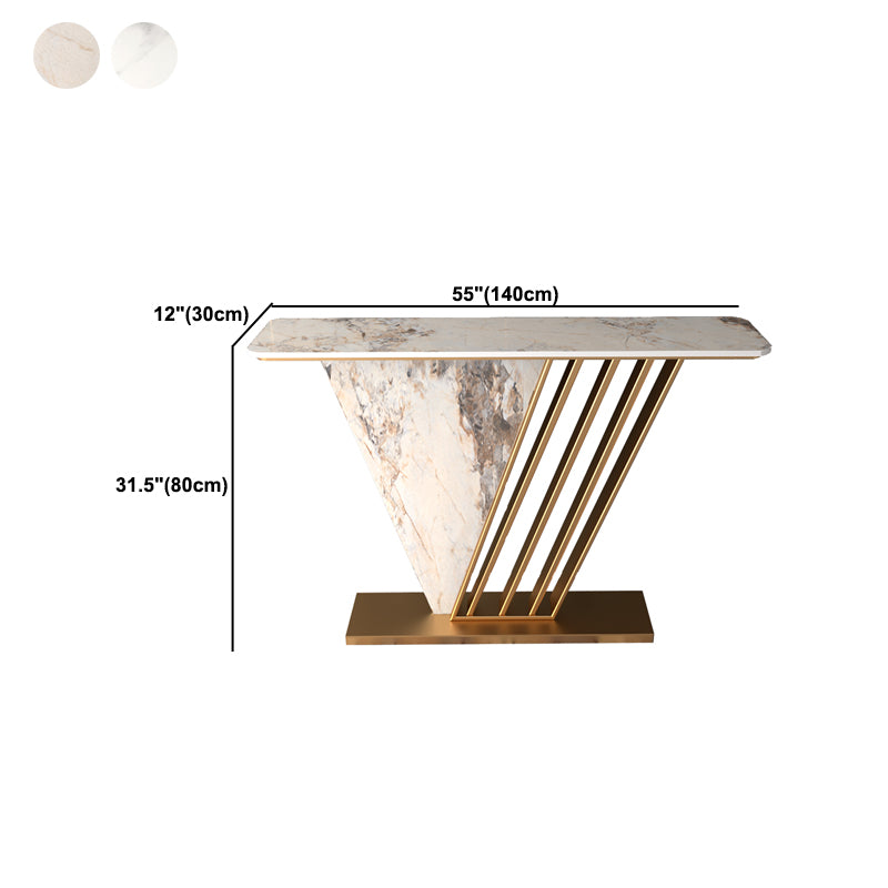 Glam Slate Rectangle Console Table Stain Resistant Scratch Resistant Console