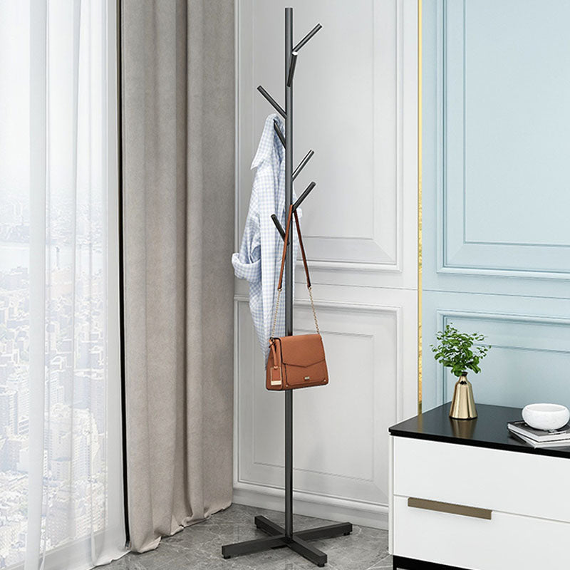 Modern Entry Hall Tree Metal Free Standing 7 Hooks Coat Rack