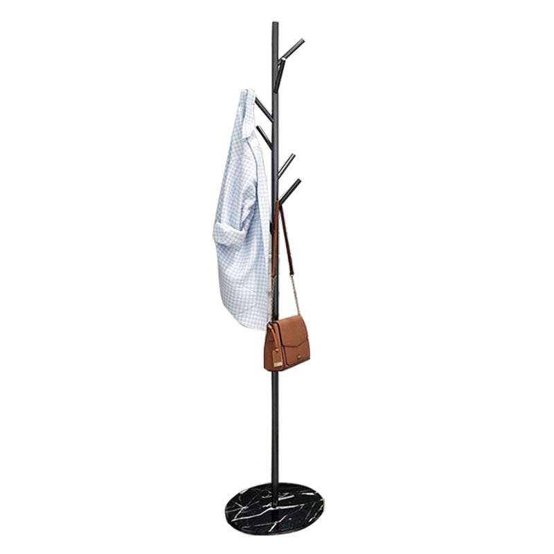 Modern Entry Hall Tree Metal Free Standing 7 Hooks Coat Rack