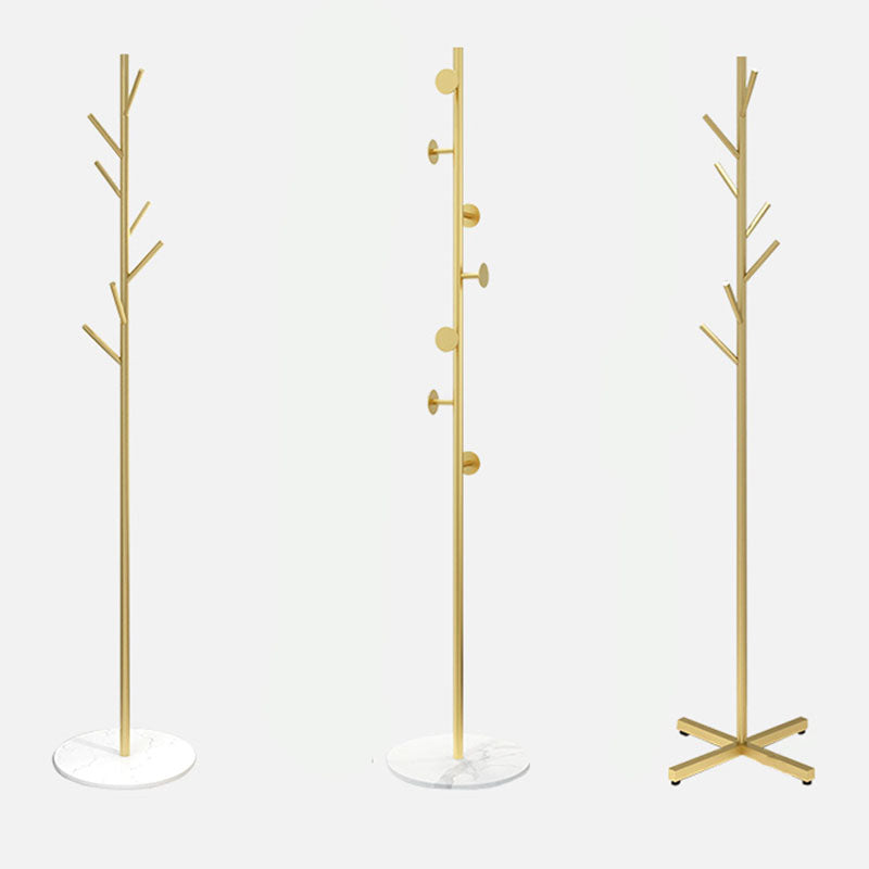 Modern Entry Hall Tree Metal Free Standing 7 Hooks Coat Rack