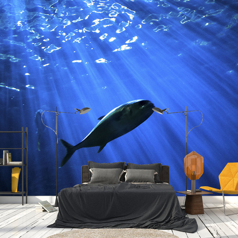 Attractive Wall Mural Shark Patterned Sitting Room Wall Mural