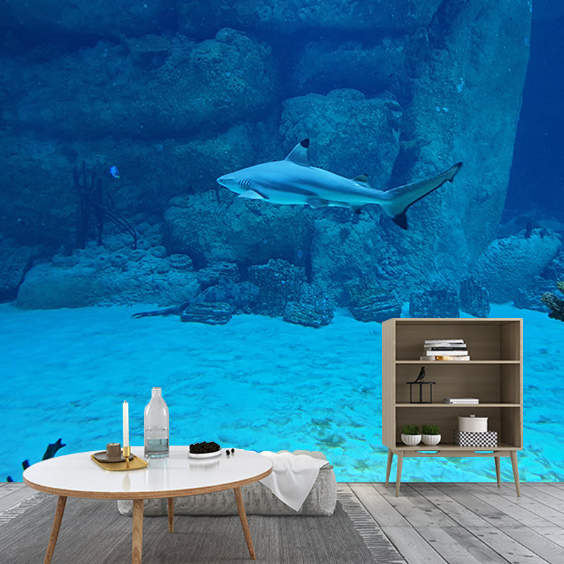 Fashionable Wall Mural Shark Pattern Drawing Room Wall Mural