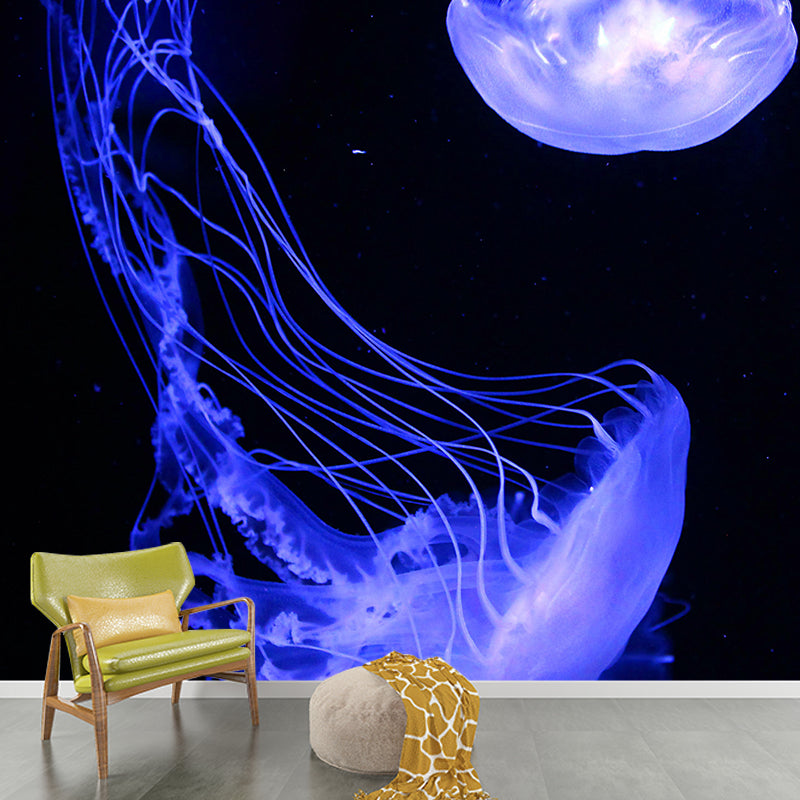 Vintage Wall Mural Jellyfish Patterned Living Room Wall Mural