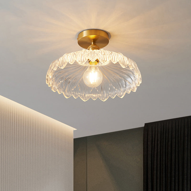 Modern Ceiling Light 1-Light Ceiling Mount Light with Glass Shade for Bedroom