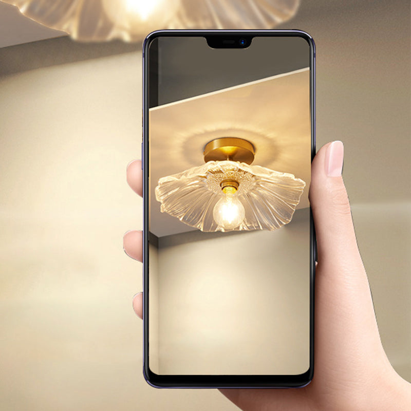 Modern Ceiling Light 1-Light Ceiling Mount Light with Glass Shade for Bedroom