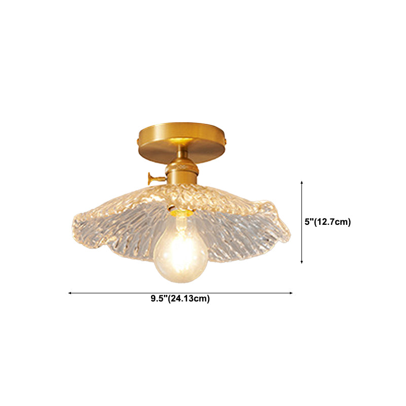 Modern Ceiling Light 1-Light Ceiling Mount Light with Glass Shade for Bedroom