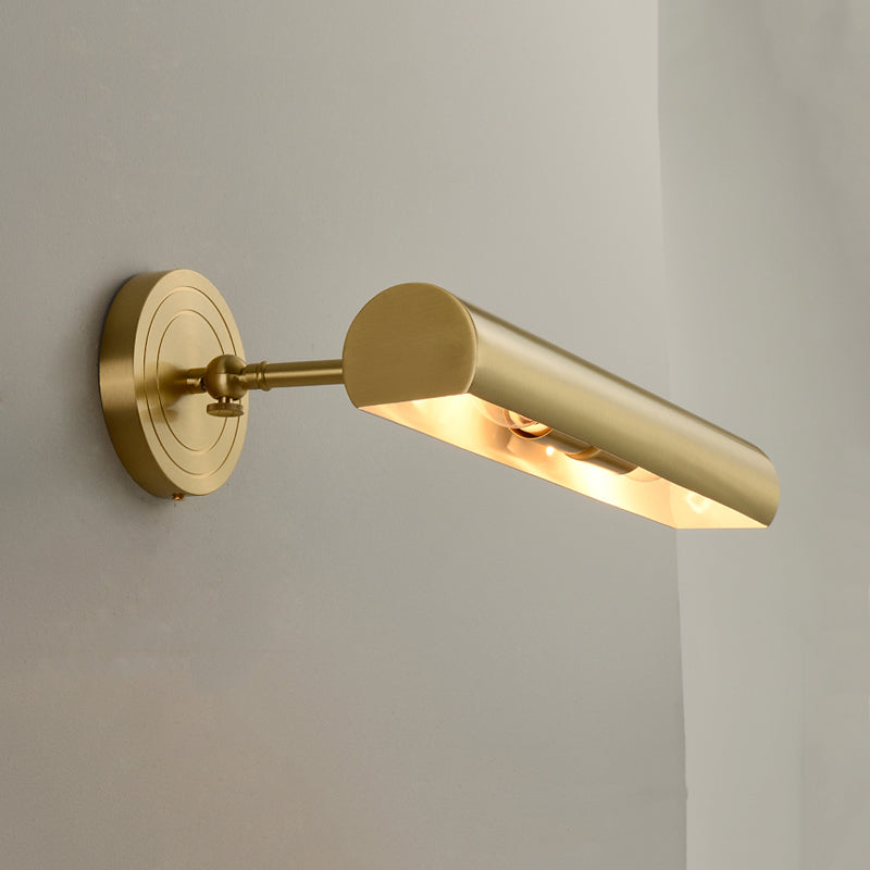 Modern Simple Copper Vanity Light Cylinder Shape Rotatable Vanity Lamp for Bedroom