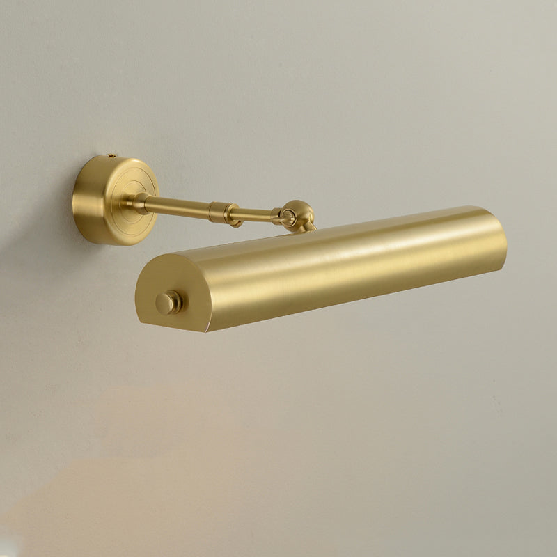 Modern Simple Copper Vanity Light Cylinder Shape Rotatable Vanity Lamp for Bedroom