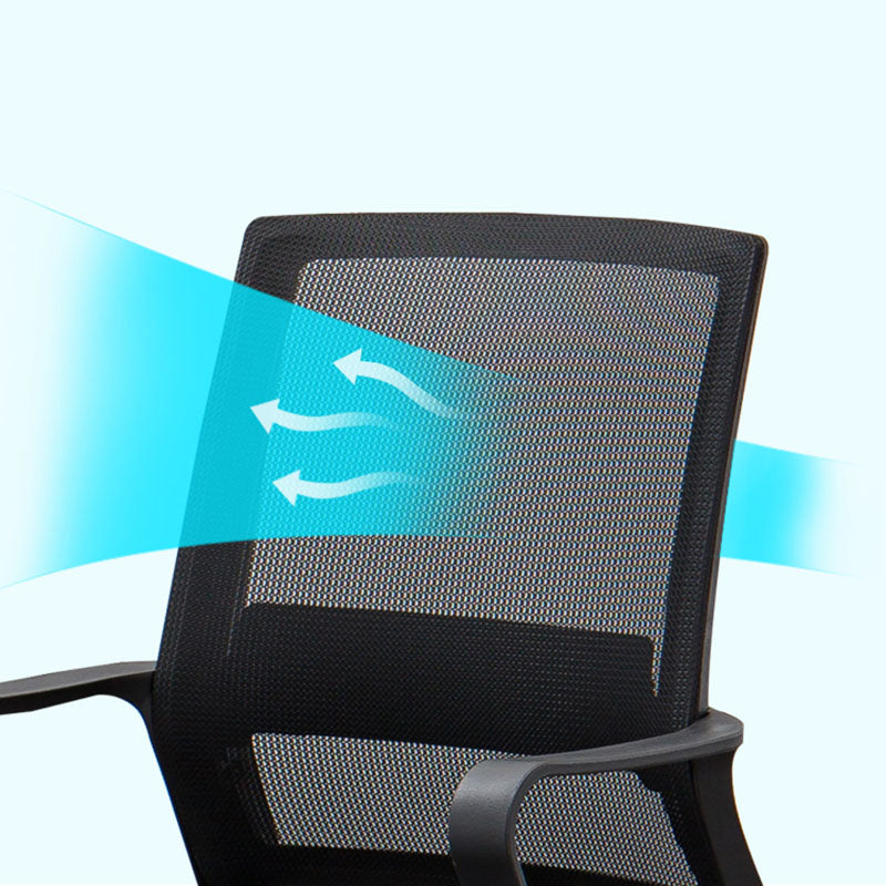 Mesh Desk Chair with Fixed Arms Contemporary Ergonomic Office Chair