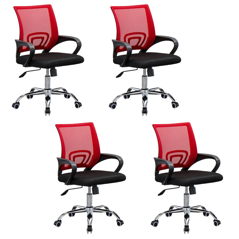 Mesh Desk Chair with Fixed Arms Contemporary Ergonomic Office Chair