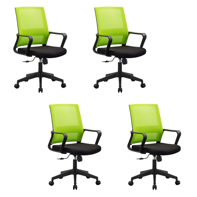 Mesh Desk Chair with Fixed Arms Contemporary Ergonomic Office Chair