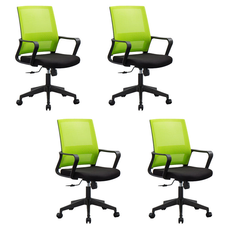 Mesh Desk Chair with Fixed Arms Contemporary Ergonomic Office Chair