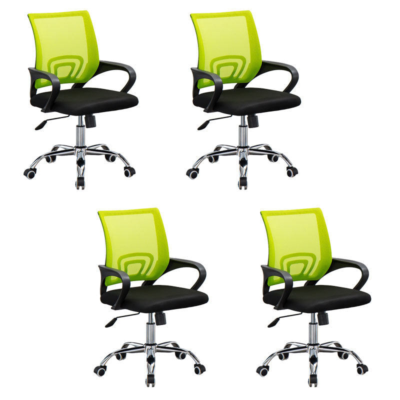 Mesh Desk Chair with Fixed Arms Contemporary Ergonomic Office Chair