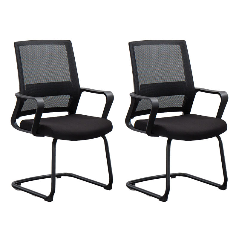 Mesh Desk Chair with Fixed Arms Contemporary Ergonomic Office Chair