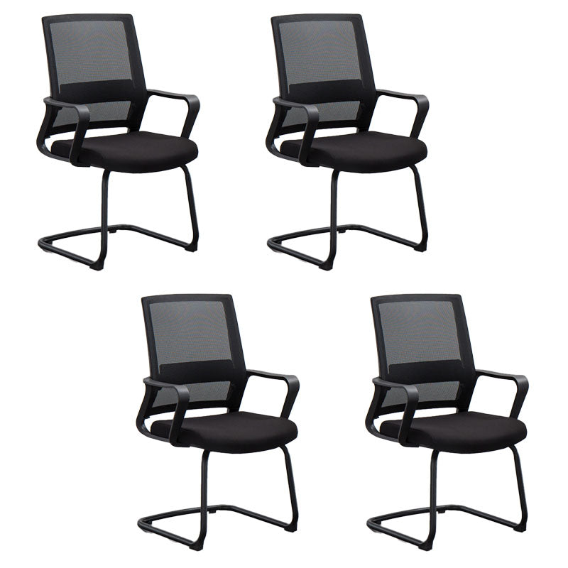 Mesh Desk Chair with Fixed Arms Contemporary Ergonomic Office Chair