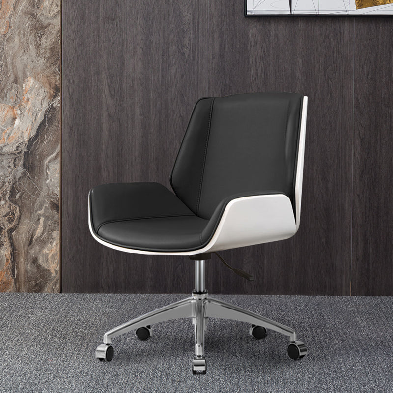 Contemporary Leather Executive Chair Swivel with Wheels Office Chair