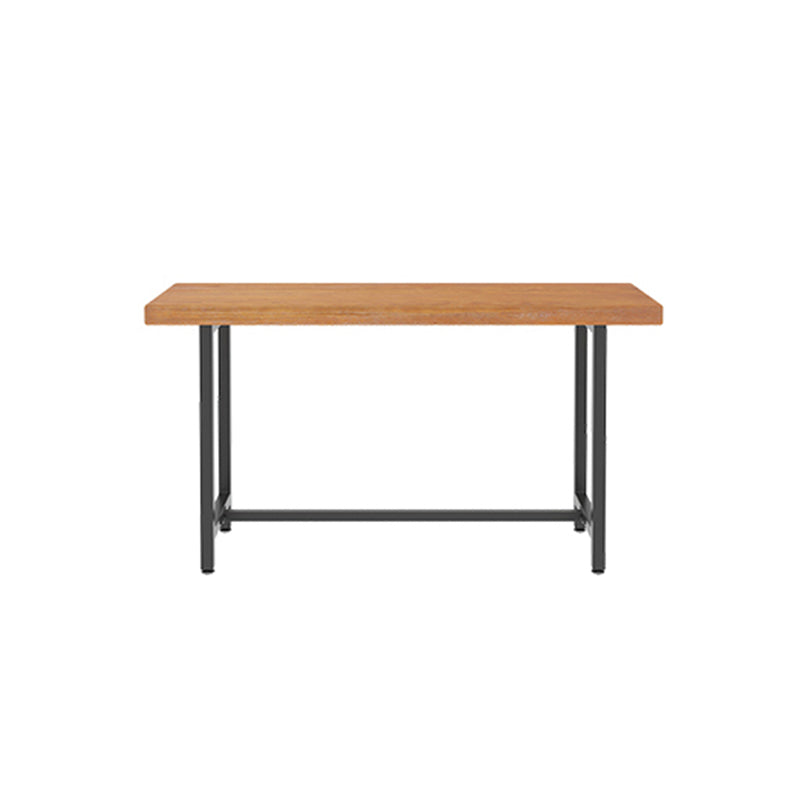 Wood Bar Dining Table Industrial Rectangle Bar Table with Trestle for Cafe