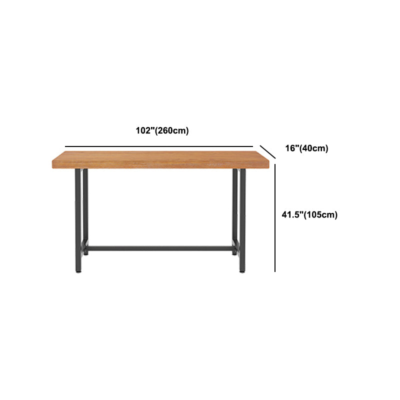 Wood Bar Dining Table Industrial Rectangle Bar Table with Trestle for Cafe