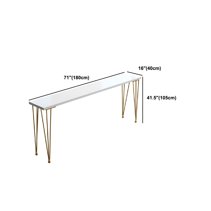 Pine Wood Bar Dining Table Glam Rectangle Bar Table with 4 Legs Pedestal for Dining Room