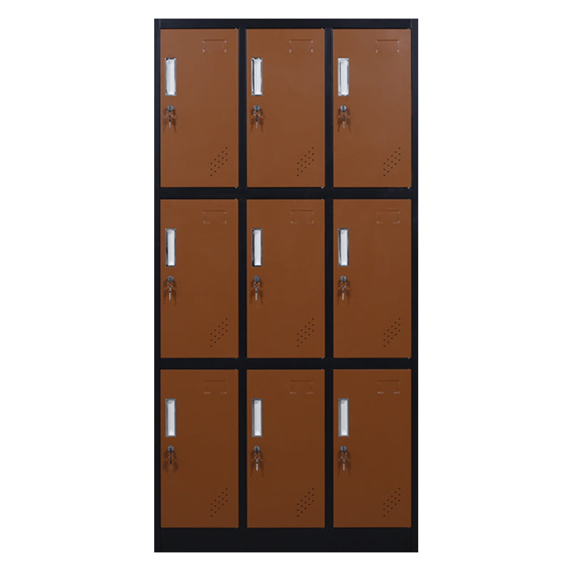 Matte Finish Cabinet with Metal Door Modern Hinged Door Wardrobe