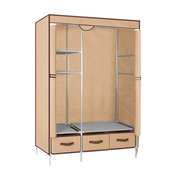 Steel Frame Wardrobe Cabinet Contemporary Home Wardrobe with Drawers